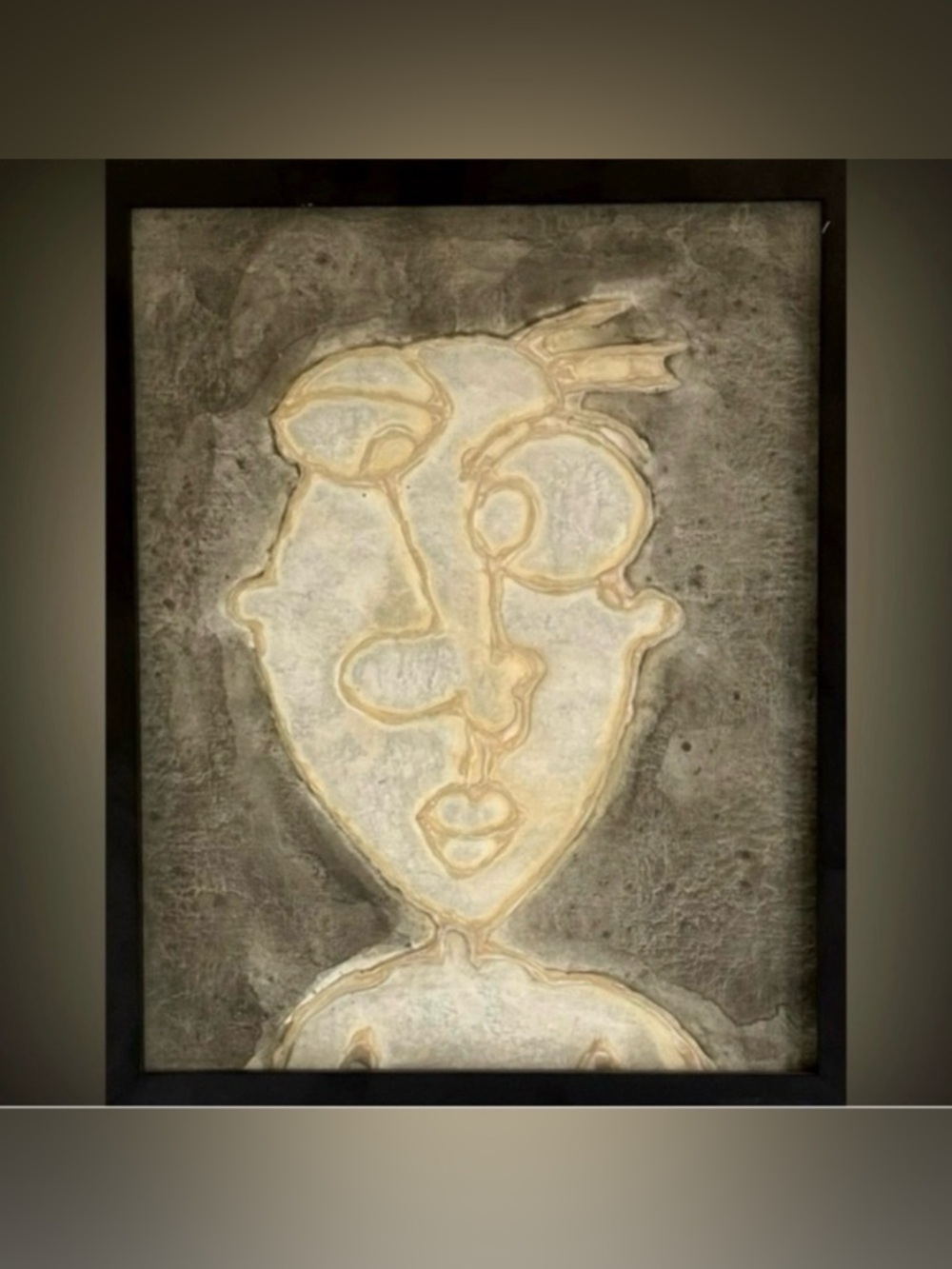 Original Modern Fine Art DAN SAYLES Painting Signed Framed ABSTRACT PORTRAITURE